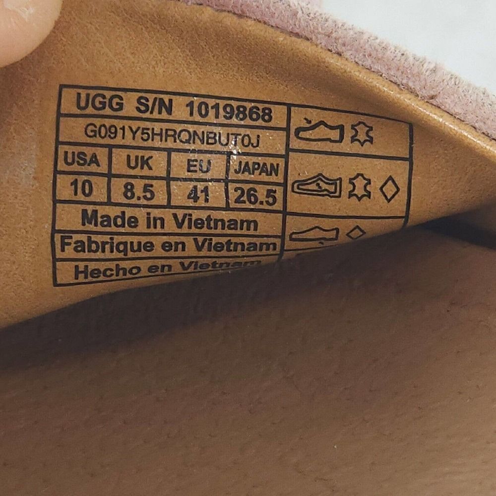 UGG Women's Joan US 10 Pink Suede Bow Open Toe Platform Slide Sandals - Picture 14 of 14